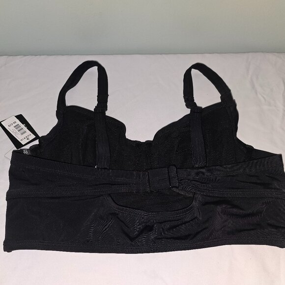 Torrid Underwire Demi Cut & Sew Bikini Top in Deep Black, Size 00-C/D, NWT - Picture 5 of 7